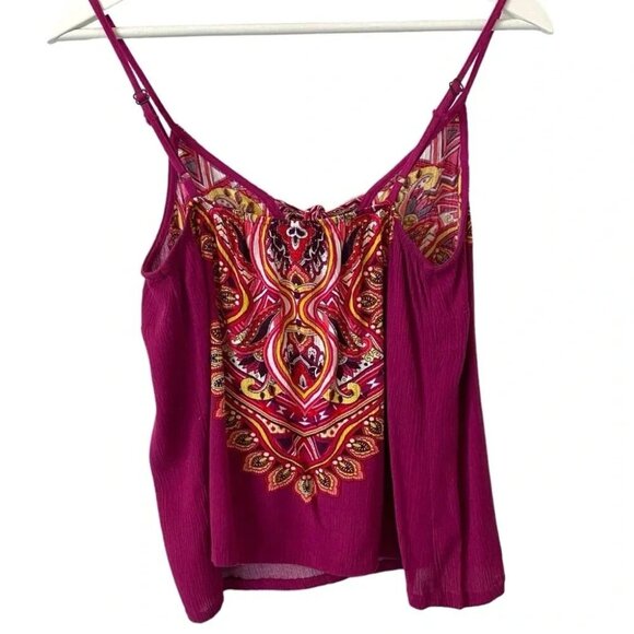 Xhilaration Boho Paisley Print Spaghetti Strap Loose 90s Tank Top Size XS - Picture 9 of 15